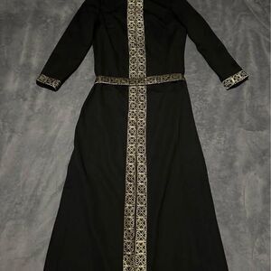 Vintage 1970s Caron Chicago Black/Gold Abaya Kaftan (RARE FIND)